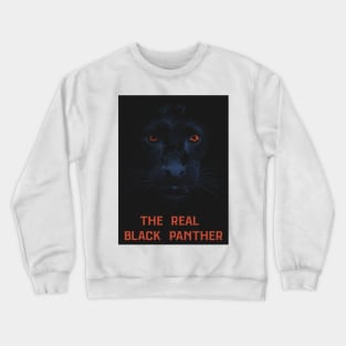 The Real Black Panther Graphic Art RED Crewneck Sweatshirt